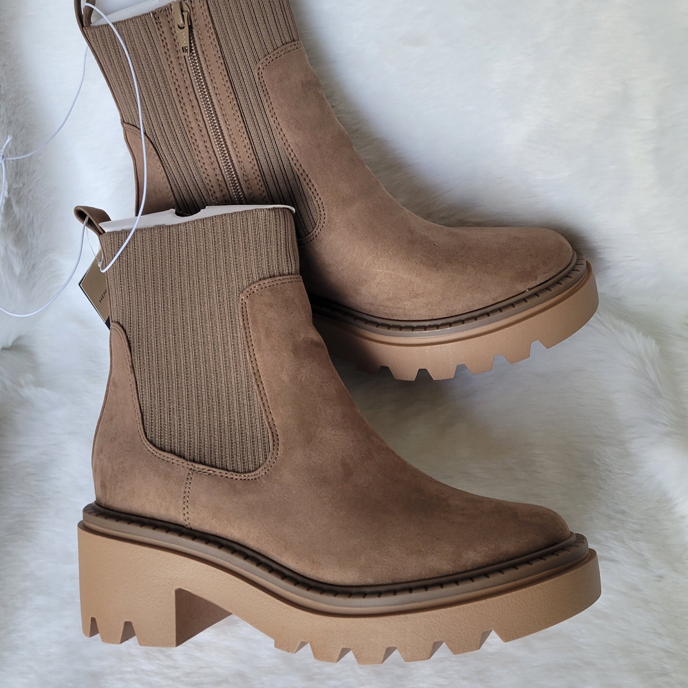 Women's Chunky Heel Tan Ankle Boots